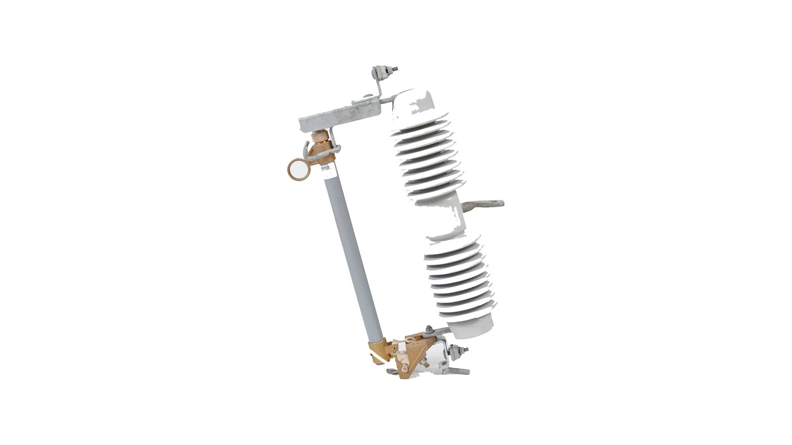 Porcelain drop out fuse cutout product group on clean white background