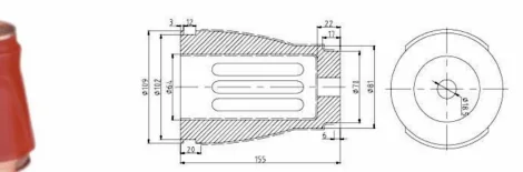 Copper Contact Arm Type 06 drawing preview for switchgear component matching