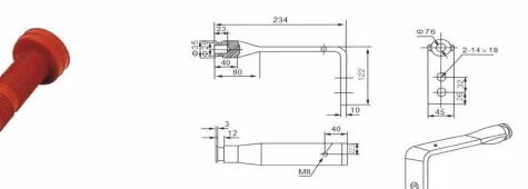 Copper Contact Arm Type 25 drawing preview for switchgear component matching