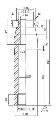 Copper Contact Arm AEW009 drawing preview for switchgear component matching