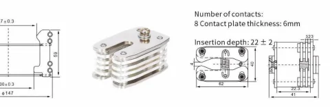 Fixed / Tulip Contact Type 07 drawing preview for switchgear component matching