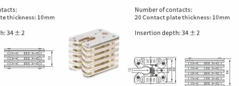 Fixed / Tulip Contact Type 10 drawing preview for switchgear component matching