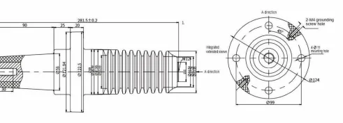 GIS Sleeve Type 11 drawing preview for switchgear component matching