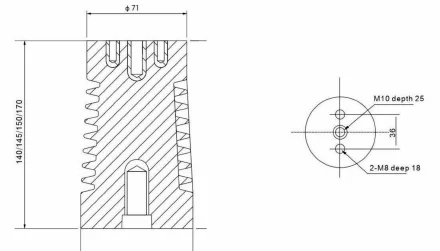 Resin Insulator / Pull Rod Type 02 drawing preview for switchgear component matching
