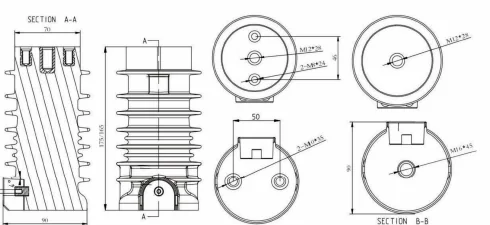 Resin Insulator / Pull Rod Type 03 drawing preview for switchgear component matching
