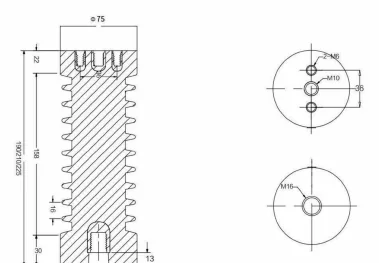 Resin Insulator / Pull Rod Type 04 drawing preview for switchgear component matching