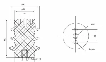 Resin Insulator / Pull Rod Type 06 drawing preview for switchgear component matching