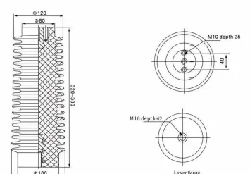 Resin Insulator / Pull Rod Type 07 drawing preview for switchgear component matching