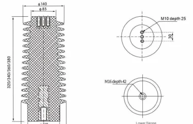 Resin Insulator / Pull Rod Type 08 drawing preview for switchgear component matching