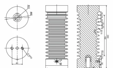 Resin Insulator / Pull Rod Type 09 drawing preview for switchgear component matching