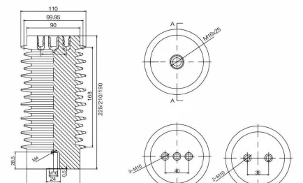Resin Insulator / Pull Rod Type 10 drawing preview for switchgear component matching