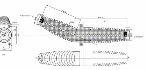 Resin Insulator / Pull Rod Type 14 drawing preview for switchgear component matching