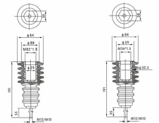 Resin Insulator / Pull Rod Type 17 drawing preview for switchgear component matching