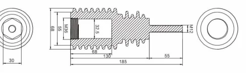 Resin Insulator / Pull Rod Type 18 drawing preview for switchgear component matching