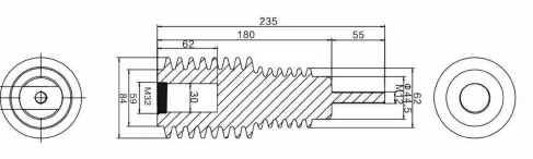 Resin Insulator / Pull Rod Type 19 drawing preview for switchgear component matching