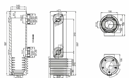 Vacuum Pole Assembly Type 06 drawing preview for switchgear component matching