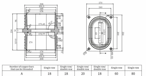 Wall Bushing Type 01 drawing preview for switchgear component matching
