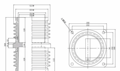 Wall Bushing Type 04 drawing preview for switchgear component matching