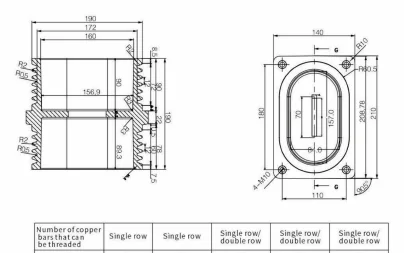 Wall Bushing Type 05 drawing preview for switchgear component matching