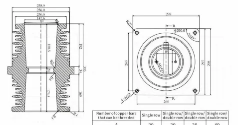 Wall Bushing Type 07 drawing preview for switchgear component matching
